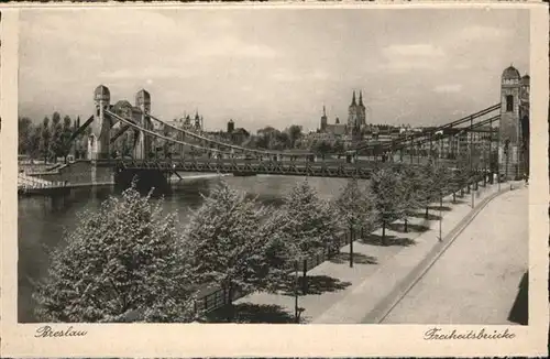 Breslau Niederschlesien Freiheitsbruecke / Wroclaw /