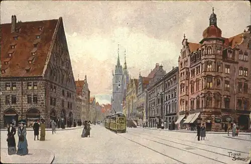 Nuernberg Koenigstrasse Lorenzkirche / Nuernberg /Nuernberg Stadtkreis