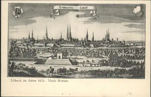 Luebeck im Jahre 1653 nach Merian / Luebeck /Luebeck Stadtkreis