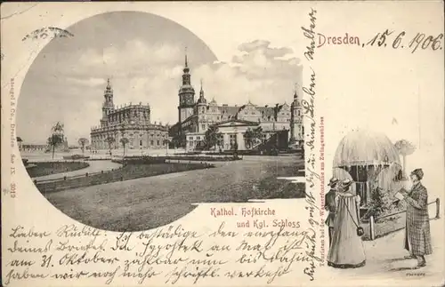 Dresden Kath. Hofkirche Koenigl. Schloss / Dresden Elbe /Dresden Stadtkreis