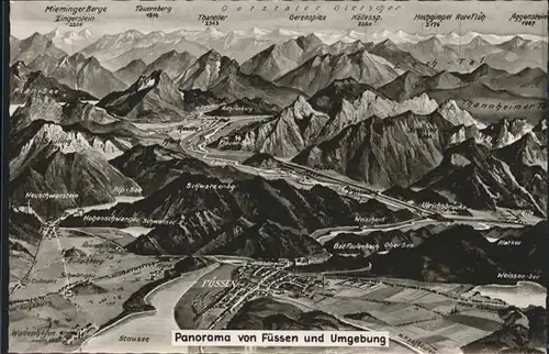 Fuessen Panorama / Fuessen /Ostallgaeu LKR