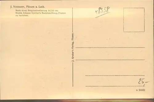 Fuessen nach Originalradierung / Fuessen /Ostallgaeu LKR