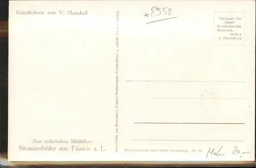 Fuessen Strassenbilder Kuenstlerkarte [V. Marschall] / Fuessen /Ostallgaeu LKR