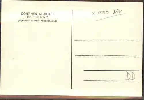 Berlin Continental-Hotel / Berlin /Berlin Stadtkreis