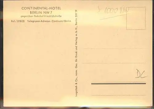 Berlin Continental-Hotel / Berlin /Berlin Stadtkreis