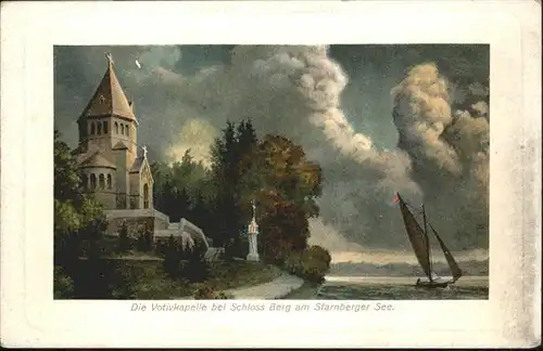 Starnberg Starnberger See Votivkapelle Schloss Berg Segelschiff / Starnberg /Starnberg LKR