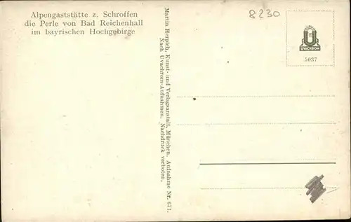 Bad Reichenhall Alpengaststaette Schroffen Hochgebirge / Bad Reichenhall /Berchtesgadener Land LKR