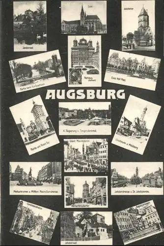Augsburg Dom Rathaus Jakobertor Siegesdenkmal / Augsburg /Augsburg LKR