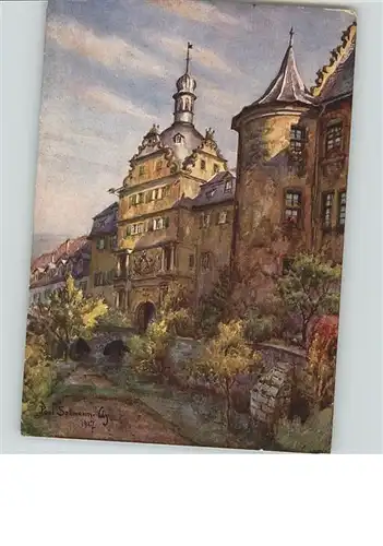 Bad Mergentheim Deutsch Ordensritter Schloss  Kuenstler Paul Sollmann / Bad Mergentheim /Main-Tauber-Kreis LKR