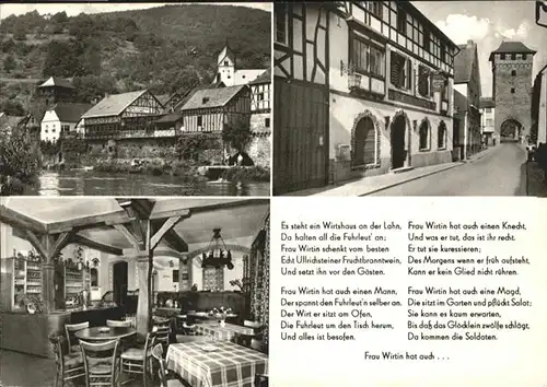 Bad Ems historisches Wirtshaus Lahn Bes. H. Stricker Spruch / Bad Ems /Rhein-Lahn-Kreis LKR