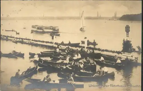 Hamburg Uhlenhorster Faehrhaus Bucht Schiff  / Hamburg /Hamburg Stadtkreis