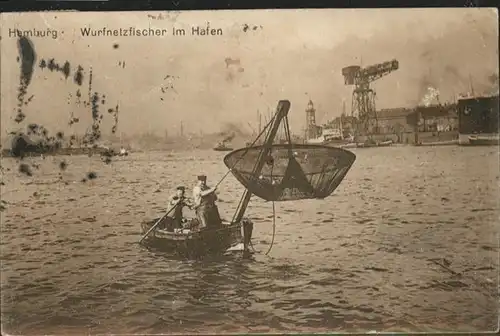Hamburg Wurfnetzfischer Hafen  / Hamburg /Hamburg Stadtkreis