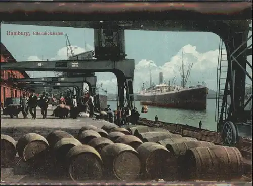 Hamburg Ellernholzhafen Schiff  / Hamburg /Hamburg Stadtkreis