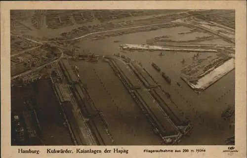 Hamburg Kuhwaerder Kaianlagen der Hapag Fliegeraufnahme  / Hamburg /Hamburg Stadtkreis