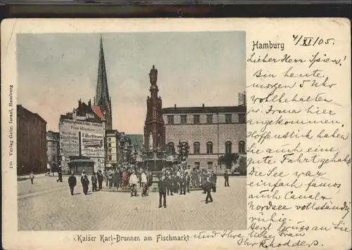 Hamburg Kaiser Karl Brunnen Fischmarkt  / Hamburg /Hamburg Stadtkreis