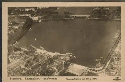 Hamburg Binnenalster Jungfernstieg Fliegeraufnahme  / Hamburg /Hamburg Stadtkreis