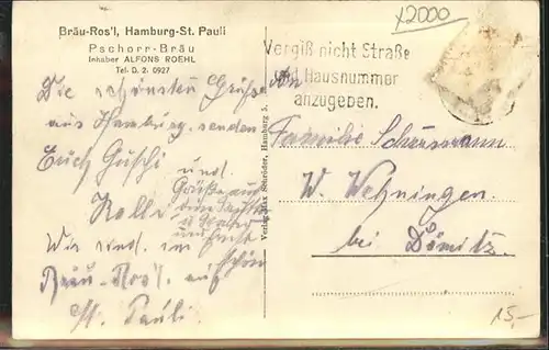 Hamburg Braeu Rosl St Pauli  / Hamburg /Hamburg Stadtkreis