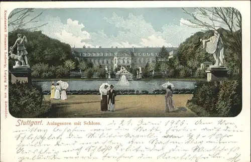 Stuttgart Anlagensee Schloss  / Stuttgart /Stuttgart Stadtkreis