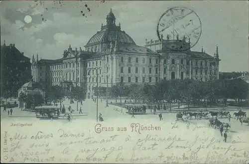 Muenchen Justizpalast Kutsche  / Muenchen /Muenchen LKR