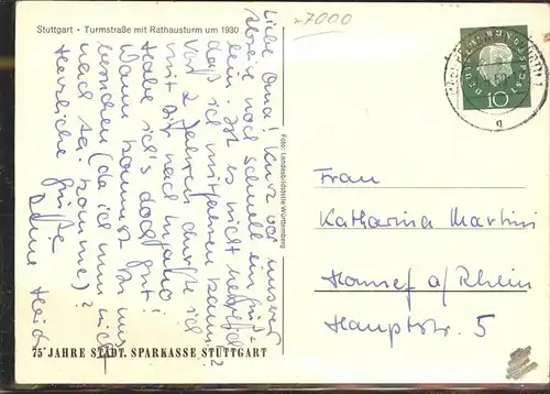 Stuttgart Turmstrasse Rathausturm / Stuttgart /Stuttgart Stadtkreis