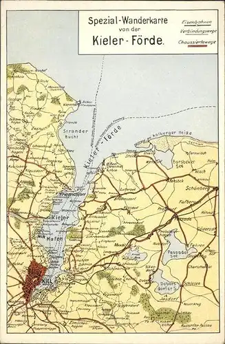 Kiel Landkarte Kieler Foerde / Kiel /Kiel Stadtkreis