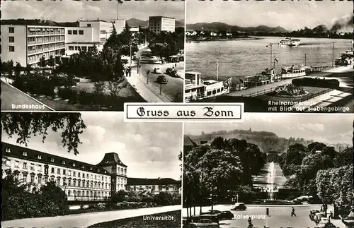 Bonn Rhein Rheinpromenade Kaiserplatz Universitaet Bundeshaus / Bonn /Bonn Stadtkreis