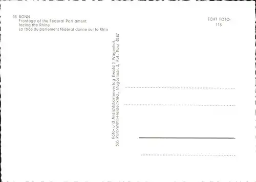 Bonn Rhein Bundeshaus Rheinansicht / Bonn /Bonn Stadtkreis