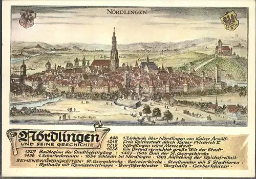 Noerdlingen Stadtwappen Geschichte der Stadt / Noerdlingen /Donau-Ries LKR