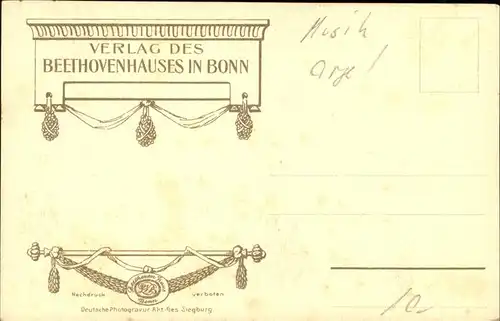 Bonn Rhein die alte Orgel Beethoven Haus Minoriten-Kirche Text Wappen / Bonn /Bonn Stadtkreis