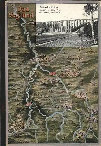 Plauen Vogtland Karte Das Vogtland Goeltzschtalbruecke Greiz Elsterberg / Plauen /Vogtlandkreis LKR