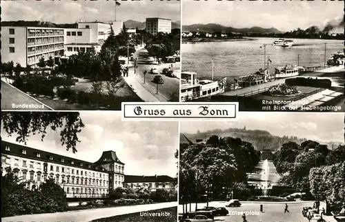 Bonn Rhein Bundeshaus Universitaet Kaiserplatz Schiff  / Bonn /Bonn Stadtkreis