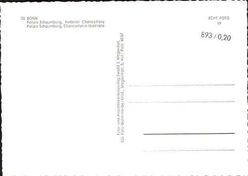Bonn Rhein Palais Schaumburg Bundeskanzleramt / Bonn /Bonn Stadtkreis