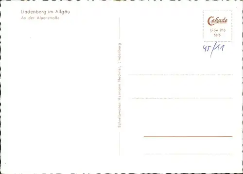 Lindenberg Allgaeu Alpenstrasse / Lindenberg i.Allgaeu /Lindau LKR