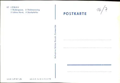 Loebau Sachsen Badergasse Thaelmannring Stadtpfeifer / Loebau /