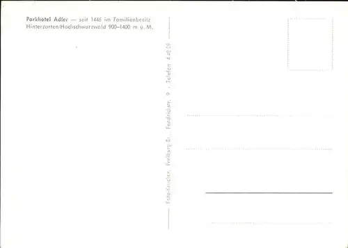 Hinterzarten Parkhotel Adler / Hinterzarten /Breisgau-Hochschwarzwald LKR