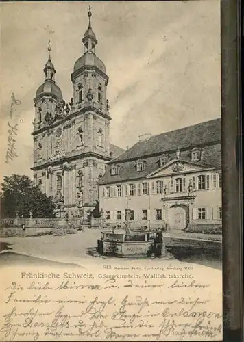 Goessweinstein Wallfahrtskirche Fraenkische Schweiz / Goessweinstein /Forchheim LKR