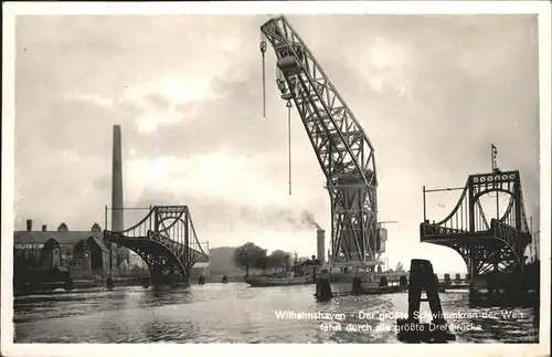 Wilhelmshaven Groesster Schwimmkran groesste Drehbruecke / Wilhelmshaven /Wilhelmshaven Stadtkreis