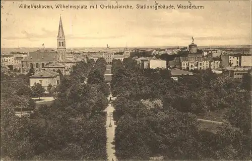 Wilhelmshaven Christuskirche Stationsgebaeude Wasserturm / Wilhelmshaven /Wilhelmshaven Stadtkreis