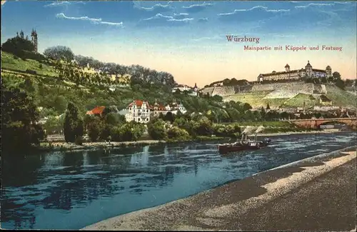 Wuerzburg Kaeppele Festung Boot Bruecke / Wuerzburg /Wuerzburg LKR