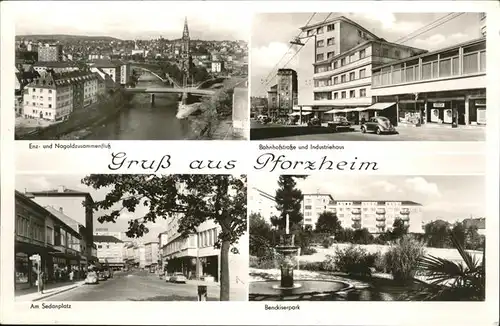 Pforzheim Bahnhofstrasse Sedanplatz Nagoldzusammenfluss / Pforzheim /Enzkreis LKR