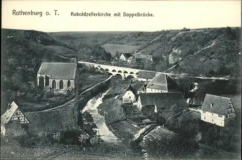 Rothenburg Tauber Koboldzellerkirche Doppelbruecke / Rothenburg ob der Tauber /Ansbach LKR