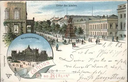 Berlin Unter den Linden Reichstagsgebaeude  / Berlin /Berlin Stadtkreis