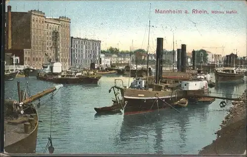 Mannheim Muehlau Hafen Schiff / Mannheim /Mannheim Stadtkreis