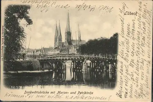 Luebeck Dankwaertsbruecke
Marien- und Petrikirche / Luebeck /Luebeck Stadtkreis