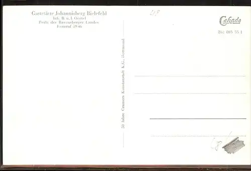 Bielefeld Johannisberg Gaststaette Inh. R. u. l. Oertel / Bielefeld /Bielefeld Stadtkreis
