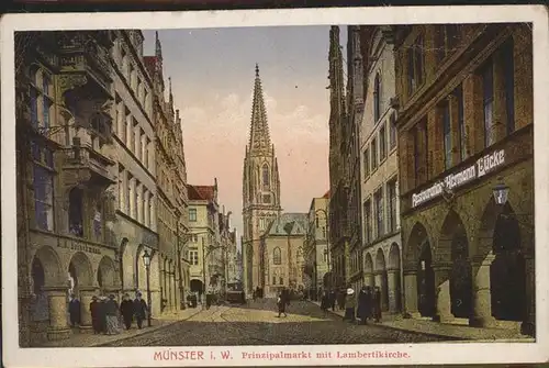 Muenster Westfalen Prinzipalmarkt, Lambertikirche / Muenster /Muenster Stadtkreis