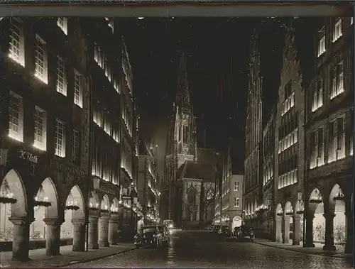 Muenster Westfalen Prinzipalmarkt in Festbeleuchtung / Muenster /Muenster Stadtkreis