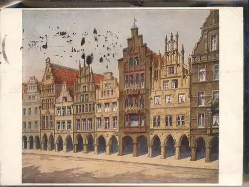 Muenster Westfalen Giebel und Bogenhaeuser Prinzipalmarkt 1184 / Muenster /Muenster Stadtkreis