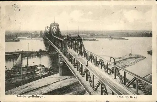 Duisburg Ruhr Rheinbruecke Schiff  / Duisburg /Duisburg Stadtkreis