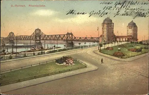 Duisburg Ruhr Rheinbruecke Schiff / Duisburg /Duisburg Stadtkreis